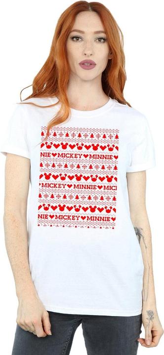 Immagine prodotto Disney Mickey And Minnie Christmas Fair Isle Maglietta Ampia Donna (L)