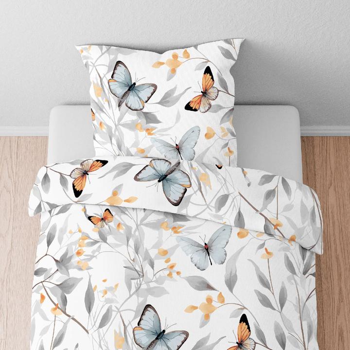 Produktbild Biberna Tencel™ Lyocell Bettwäsche Schmetterlinge weiss