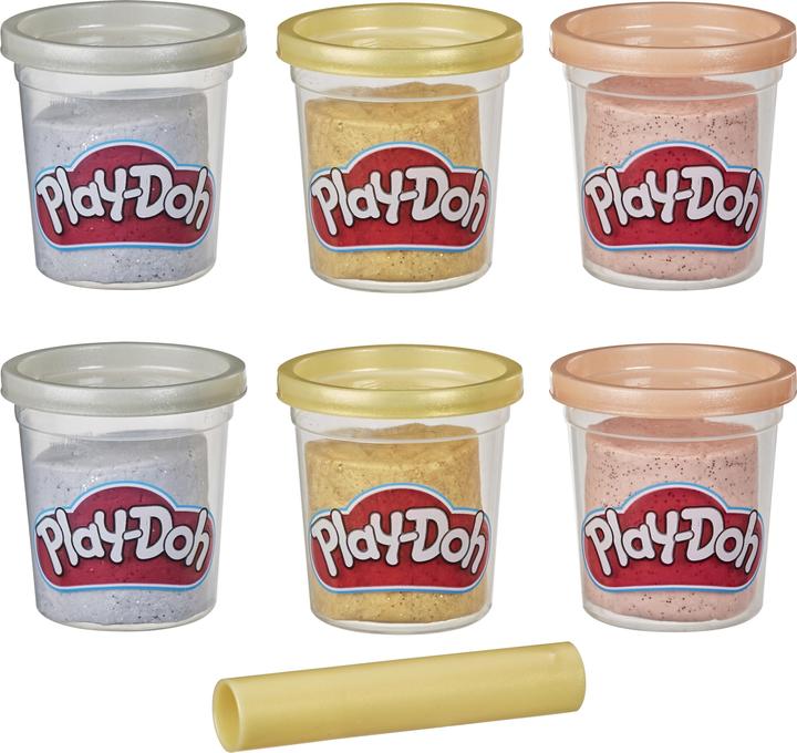 Actual product image Hasbro Play-Doh metallic effect plasticine set, 6 pcs