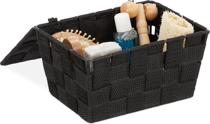 Immagine prodotto Relaxdays Cestino coperchio, bagno (1 x, 19,5 x 14,5 x 10,5 cm)