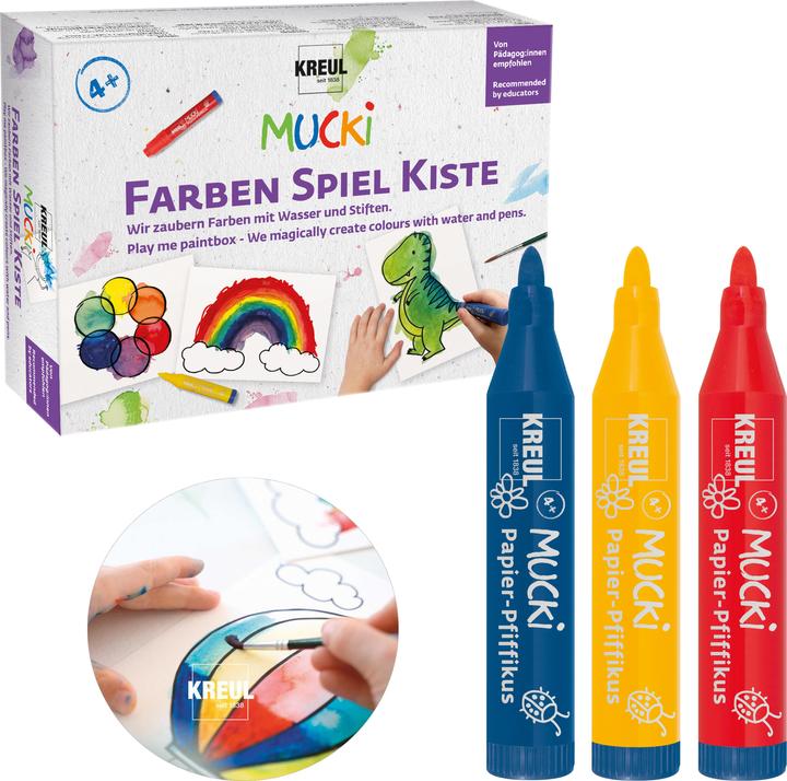 Immagine prodotto Mucki Scatola del gioco dei colori Creiamo colori con acqua e penne (Blu, Rosso, Giallo, Multicolore)