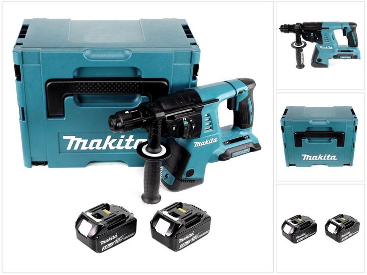 Immagine prodotto Makita DHR 264 Tassellatore a batteria 36 V (2x 18V) SDS-PLUS + Valigetta Makpac 4 + 2x Batterie 3,0 (Batteria ricaricabile)