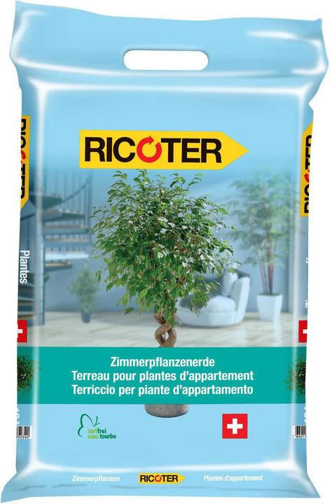 Ricoter Terreau pour plantes d'intérieur (10 l, Sol sans tourbe)