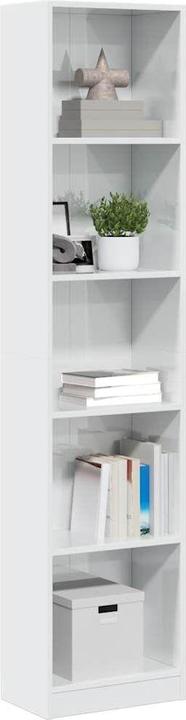 Actual product image VidaXL Bücherregal Hochglanz-Weiss 40x24x176 cm Holzwerkstoff (40 x 24 x 176 cm)