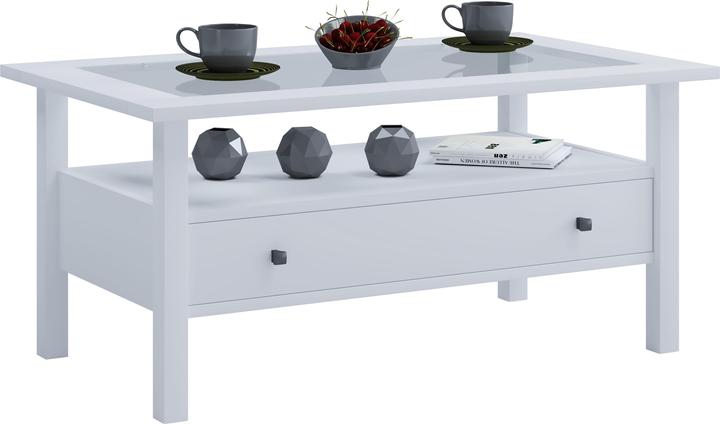 Image du produit VCM Table d'appoint en bois Table basse Table de salon Tiroir Lingis L (90 x 54 cm)