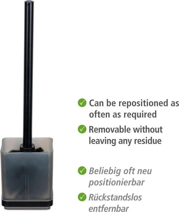 Image du produit Wenko Vacuum-Loc® WC-Garnitur Mod. Quadro Schwarz Befestigen ohne Bohren