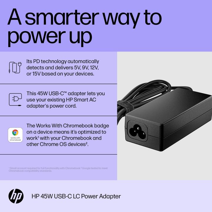 Actual product image HP USB-C LC Power Adapter (45 W)