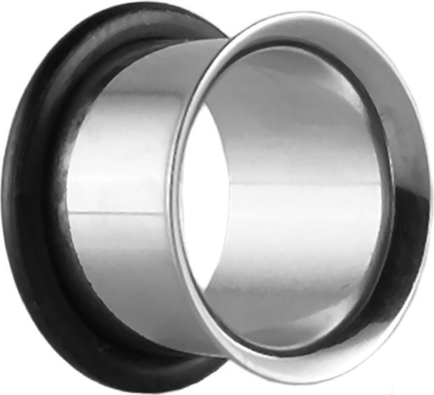 Star Piercing Flared Tunnel silber mit O-Ring (ohne Messing, Chirurgenstahl 316L)