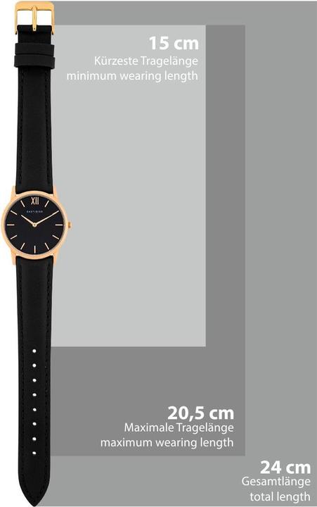 Immagine prodotto Eastside Orologio al quarzo da donna Unione superiore in vera pelle nera - 9762 (Orologio da polso analogico, 33 mm)