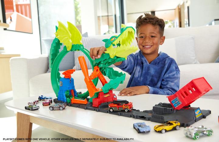 Image du produit Hot Wheels City Dragon Attack Looping Set, Accessoires incl. 1 voiture jouet