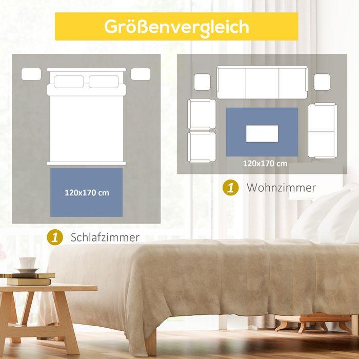 Produktbild Swisshandel24 Teppich mit geometrischen Formen, Vliesbeschichtung, 120x170cm, Dunkelgrau + Hellgrau (170 x 120 cm)