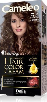 Delia Cosmetics Cameleo Permanent Hair Colour Cream Chestnut Intensive Color & Protection 5 Oils + Omega Plus Acids (5.4 Brown)