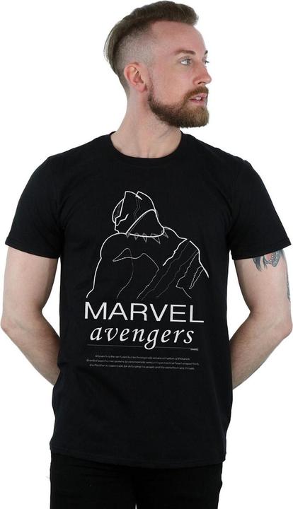Actual product image Mens Black Panther Single Line T-Shirt (XL)