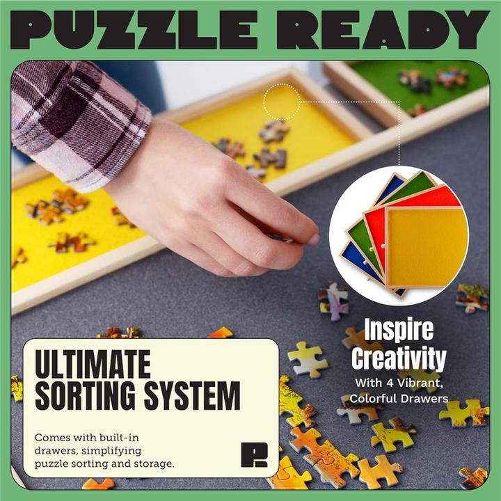 Image du produit Puzzle Ready Planche de puzzle avec tiroirs colorés (1500 pièces)