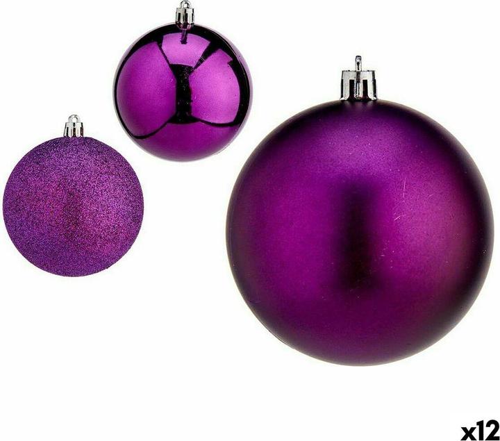 Actual product image Krist+ Weihnachtskugeln-Set Lila Kunststoff 8 x 8 x 47 cm (12 Stück) (12 -part)