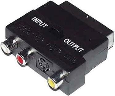 Produktbild E+P VC 915. Anschluss 1: SCART, Anschluss 2: 3 x RCA, S-VHS, Beschichtung Verbindungsanschlüsse: Nic