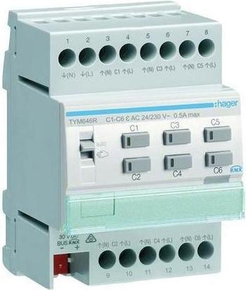 Image du produit Hager Actionneur de chauffage 6 voies KNX TYM646R