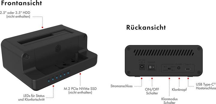 Actual product image Icy Box IB-2914MSCL-C31 (2.5", 3.5", M.2)