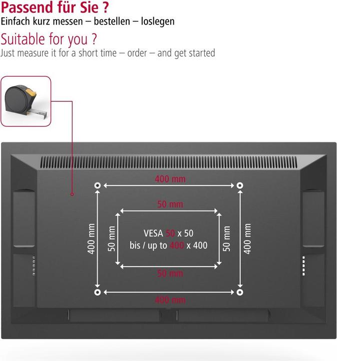 Actual product image Hama TV wall mount FIX Ultraslim (Wall, 56", 50 kg)