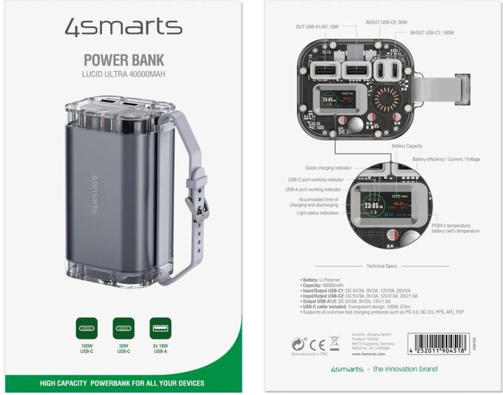 Image du produit 4smarts Lucid Ultra (40000 mAh, 100 W, 148 Wh)