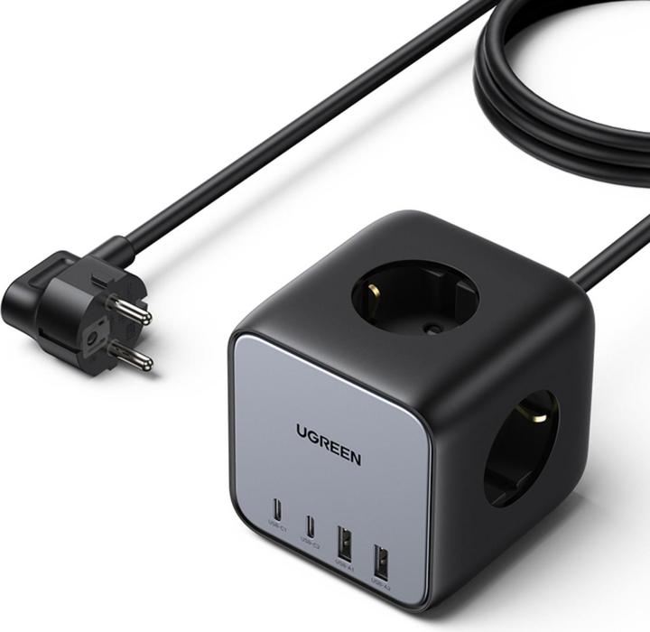 Actual product image Ugreen Cube CD268 (3 x, CEE 7/4, USB-A, USB-C, 1.80 m)