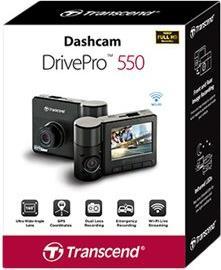 Actual product image Transcend Dashcam - DrivePro 550 - 128GB (suction cup mount) (GPS receiver, Wi-Fi, Built-in display, UHD)