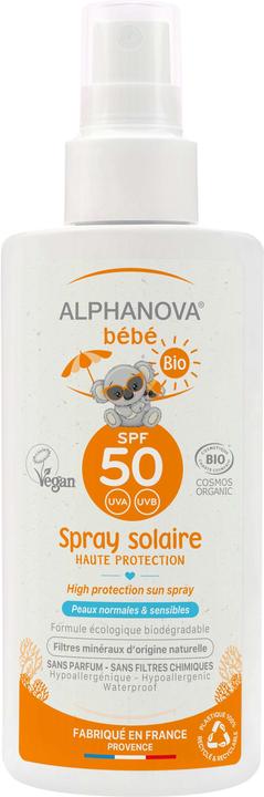 Image du produit Alphanova BB lait solaire spray bio SPF50+ lait (Lait solaire, SPF 50+, 125 ml, 161 g)