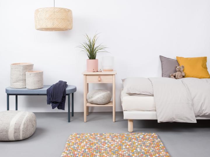 Actual product image Myfelt Liese felt ball rug square (70 x 100 cm)