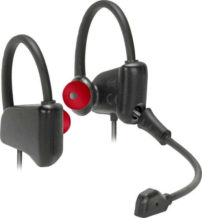 Immagine prodotto Speedlink JUZAR Auricolare Gancio per orecchio, connettore in-ear Nero, Rosso (Cablato)