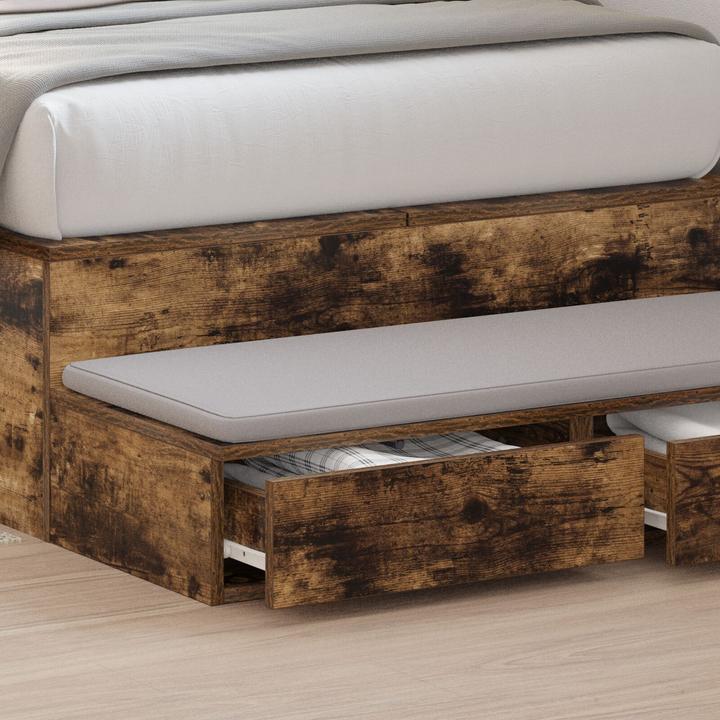 Actual product image VidaXL Bed bases in smoked oak 90x36.5x16.5 cm wood-based material