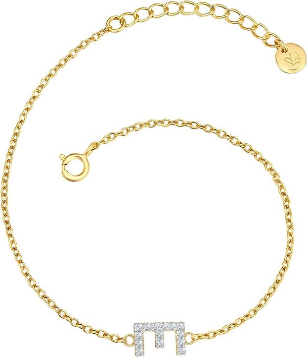 Produktbild Glanzstücke München Damen Buchstabe E Sterling Silber Zirkonia Gelbgold 17,0 cm Basislänge + 3,0 cm Verlängerung - 32076 (17 cm, Sterling Silber)