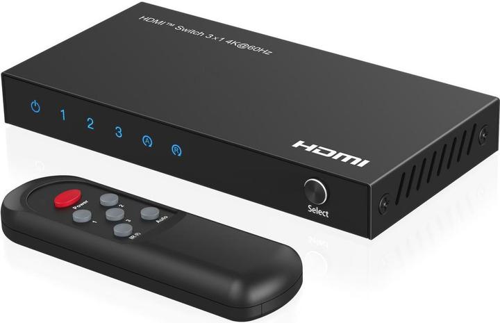 Actual product image MicroConnect 4K@60Hz HDMI Switch 3x1, HDCP