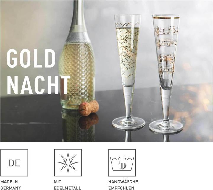 Produktbild Ritzenhoff Champagnergläser Goldnacht (20.50 cl, 2 Gläser, Sektgläser)