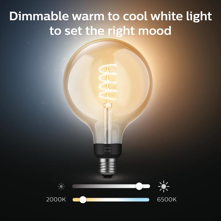Productafbeelding Philips Hue E27 Enkelvoudige verpakking Giant Globe (E27, 7 W, 550 lm, 1 x, G)