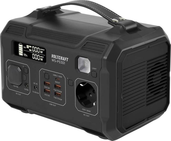 Voltcraft WS-PS301 Powerstation 25500 mAh Fast Charge Nickel-Mangan-Cobalt Schwarz (matt) Outdoor, LED Tasche (276 Wh, 3.80 kg)