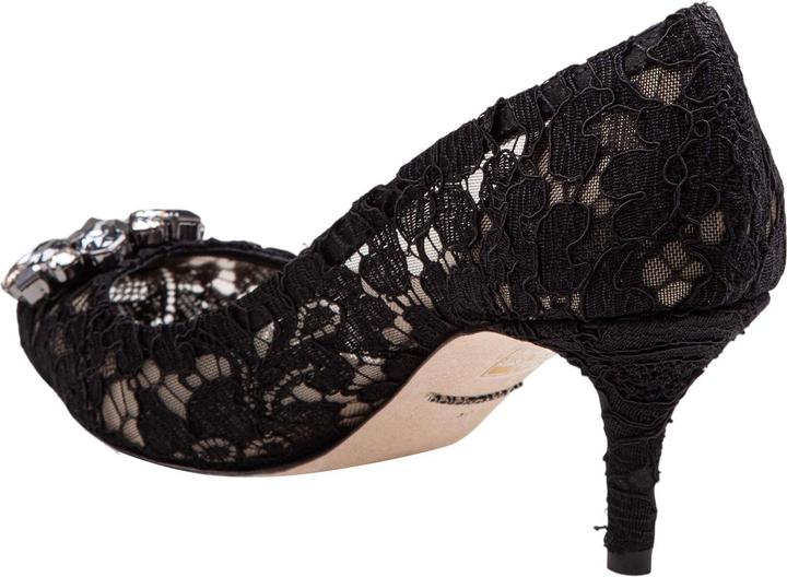 Produktbild Dolce & Gabbana bellucci black lace pumps with crystal application (40)