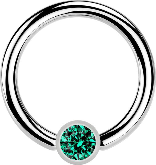 Immagine prodotto Star Piercing Anello con chiusura a sfera in argento e cristallo turchese (Acciaio chirurgico 316L, senza ottone)