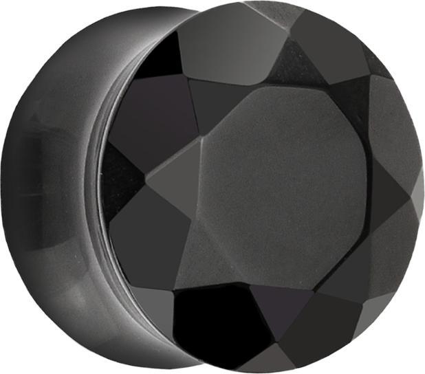 Produktbild Star Piercing Flared Plug facettiert aus Achat Stein (ohne Messing, Mineralisch)
