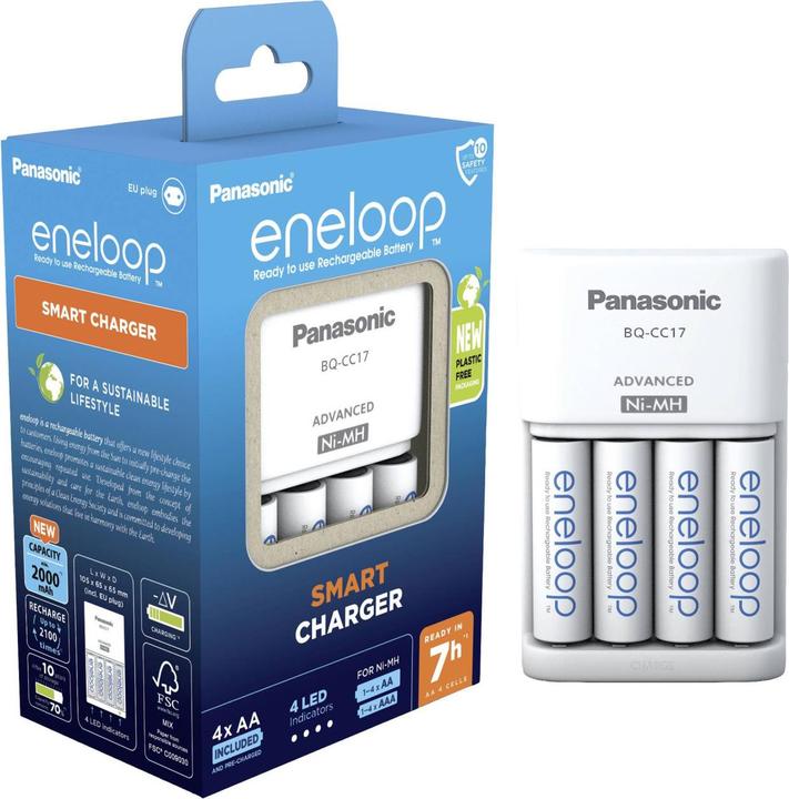 Panasonic Bq-Cc17 (4 pcs., AA, 1900 mAh, Battery + charger)