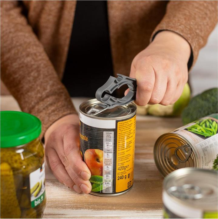 Actual product image Kuhn Rikon 5-in-1 Swiss Multi Opener grey (Plastic lidded bottle opener)