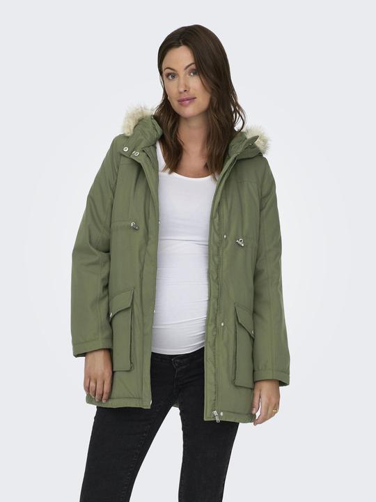 Produktbild Only Maternity Kapuze mit abnehmbarem Kunstfell-Rand Maternity Parka Langer Parka (M)