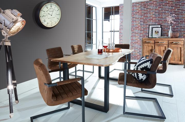 Produktbild SIT Möbel Massivholztisch Ux3.6 Akazie natur-antikschwarz (200 x 76 x 100 cm)