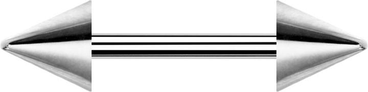 Produktbild Star Piercing Barbell silber mit zwei Cones (Chirurgenstahl 316L)