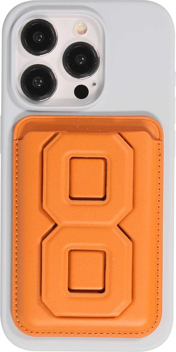 Actual product image PhoneLook Porte-cartes magnétique wallet MagSafe cuir végan avec aimant fort et support pliable intégré clair