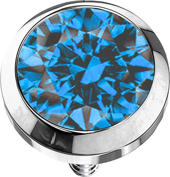 Produktbild Star Piercing Dermal Anchor silber mit Kristall hellblau (Chirurgenstahl 316Lohne Messing, ohne MessingChirurgenstahl 316L)