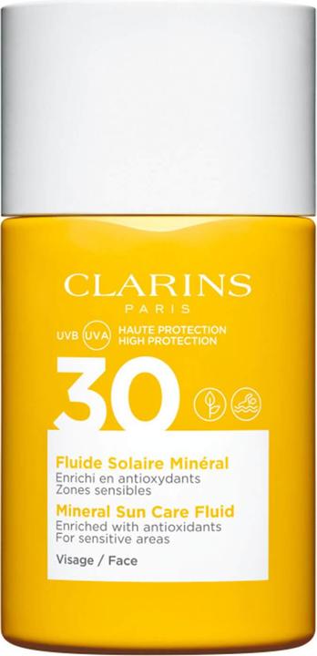 Actual product image Clarins Sun - Fluide Solaire Minéral Visage SPF30 (Sun cream face, SPF 30, 30 ml, 62 g)