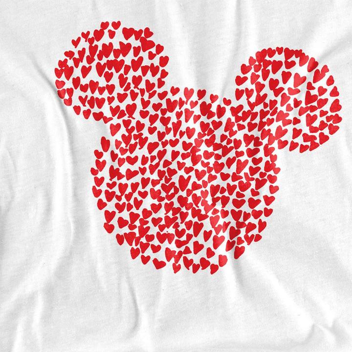 Actual product image Disney Unisex Adult Mickey Mouse Heart Ears Silhouette Valentine's Day T-Shirt (XL)