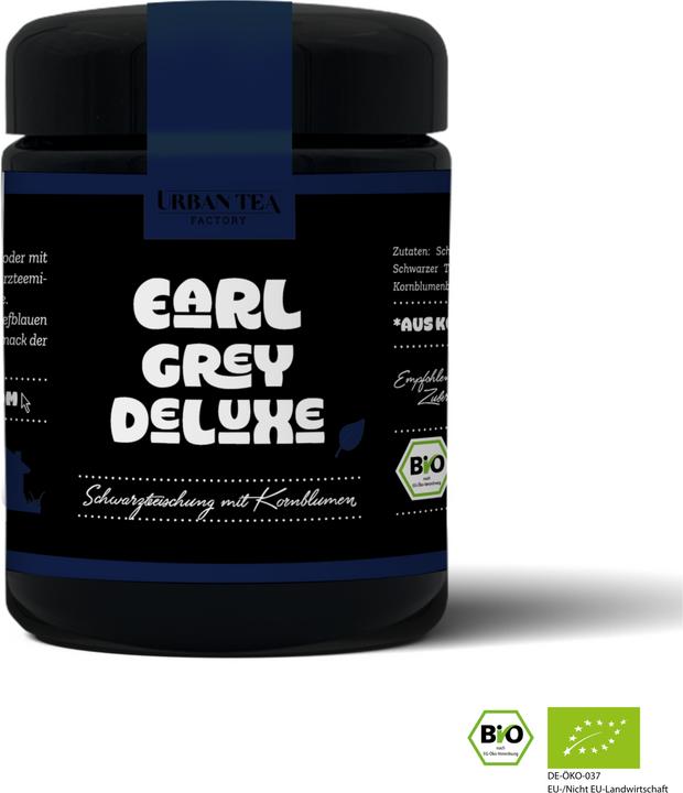 Image du produit Urban Tea Factory Earl Grey Deluxe - Mélange de thé noir et de bleuets - Verre bio (50 g)