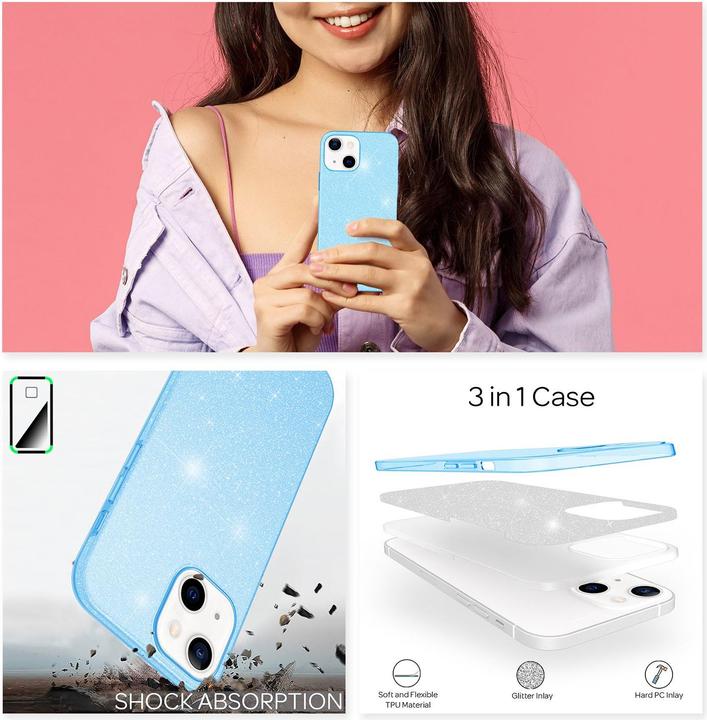 Immagine prodotto Nalia Custodia per cellulare Glitter (Apple iPhone 13 mini)