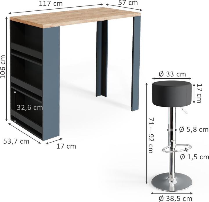 Produktbild Vicco Bartisch-Set (117 x 57 x 106 cm)